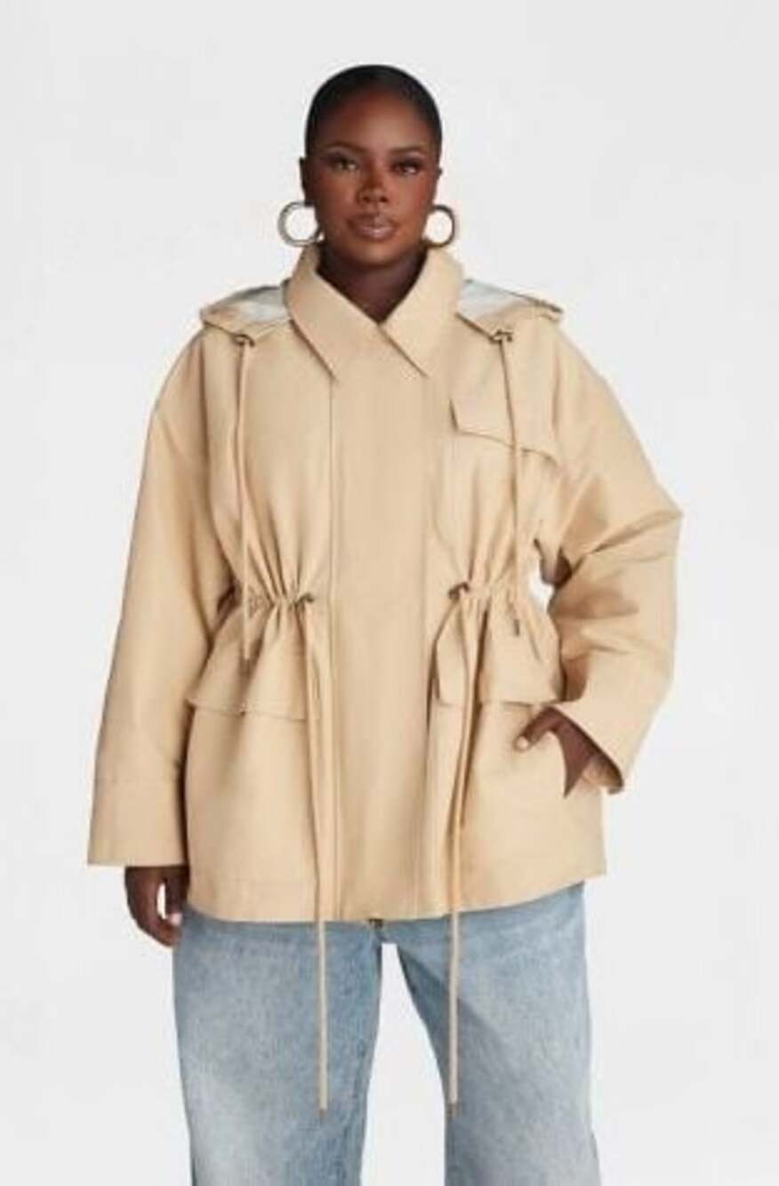 KBB by Kahlana Hooded Utility Jacket Tan Size 1X